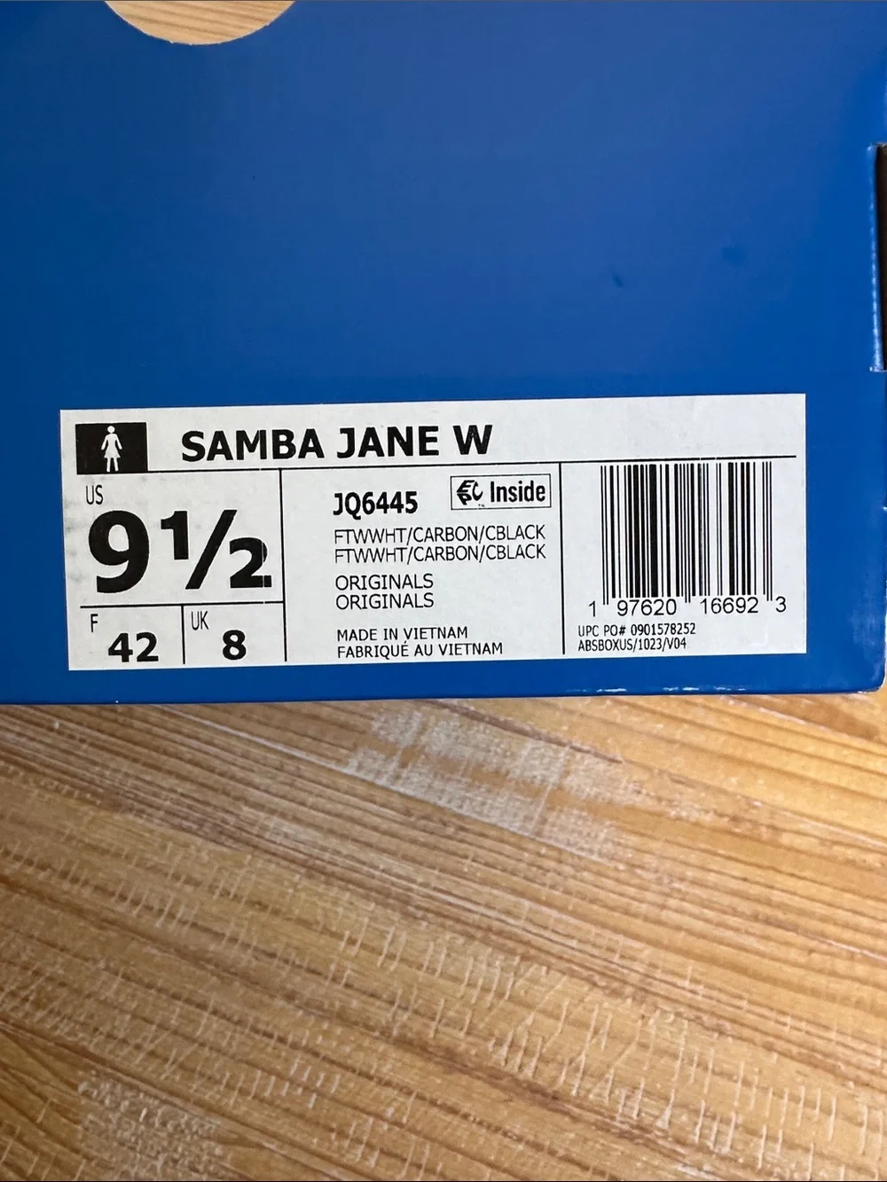 Adidas Black & White Women's Samba Mary Jane Sneakers with Velcro Strap - Picture 6 of 7